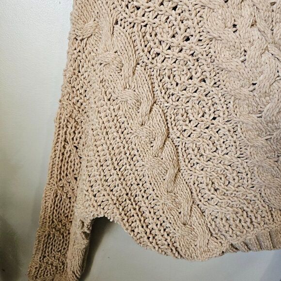 NWT POL TAN CHUNKY KNIT BATWING CHENILLE SWEATER SIZE L - Picture 12 of 15